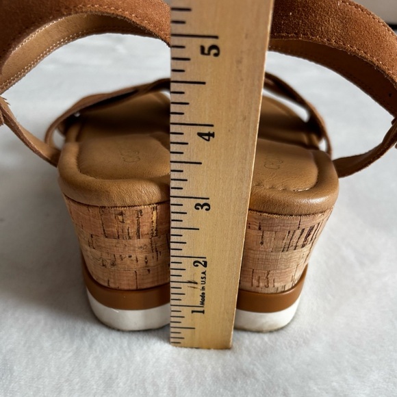 Crown Vintage Sandals Tan Brown Suede Cork Size 8.5 - Picture 4 of 6